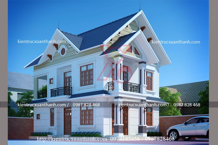 thiết kế nhà 2 tầng mái thái đẹp tại Bắc Ninh