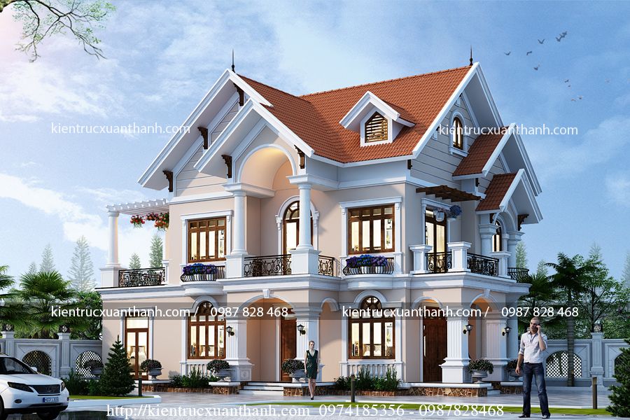 Biệt thự mái thái hiện đại 3 tầng đẹp tại Hà Nội  ACHI 32116